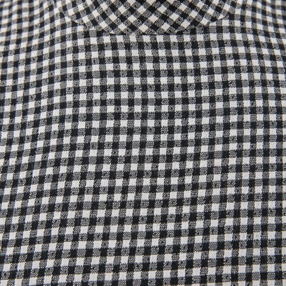 Vintage M Wool Silk Gingham Plaid Check Dress - Picture 2 of 12